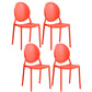 Contemporary Armless Plastic Dining Chairs Open Back Dining Side Chair for Home Use Burgundy 4 Piece Set Clearhalo ' kitchen&dining_furn' 'Dining Chairs' 'Dining Tables & Seating' 'dining_chair' 'furn' 'furn_dining_chair' 'Furniture' 'furniture_dining_chair' 'Kitchen & Dining Furniture' 'kitchen' 3597176