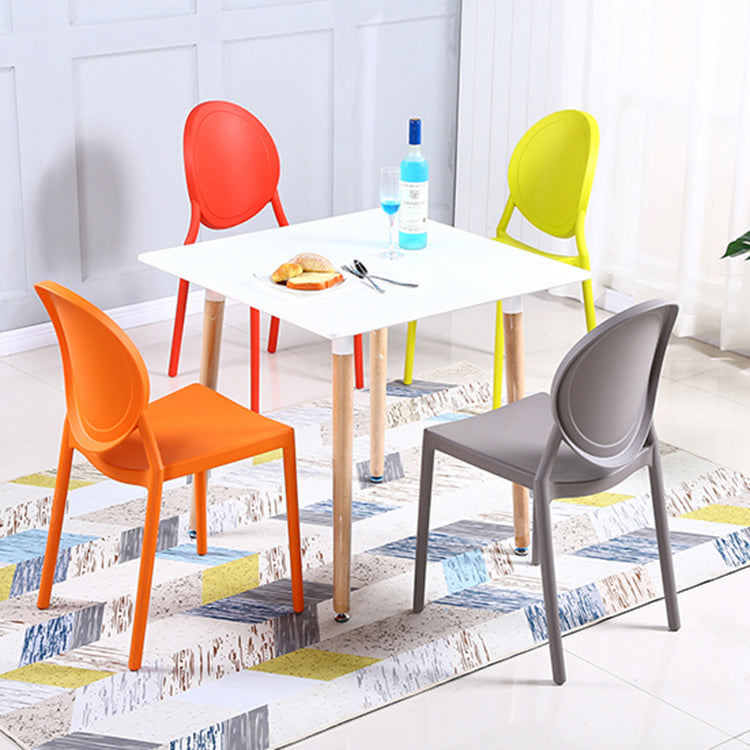 Contemporary Armless Plastic Dining Chairs Open Back Dining Side Chair for Home Use Clearhalo ' kitchen&dining_furn' 'Dining Chairs' 'Dining Tables & Seating' 'dining_chair' 'furn' 'furn_dining_chair' 'Furniture' 'furniture_dining_chair' 'Kitchen & Dining Furniture' 'kitchen' 3597180