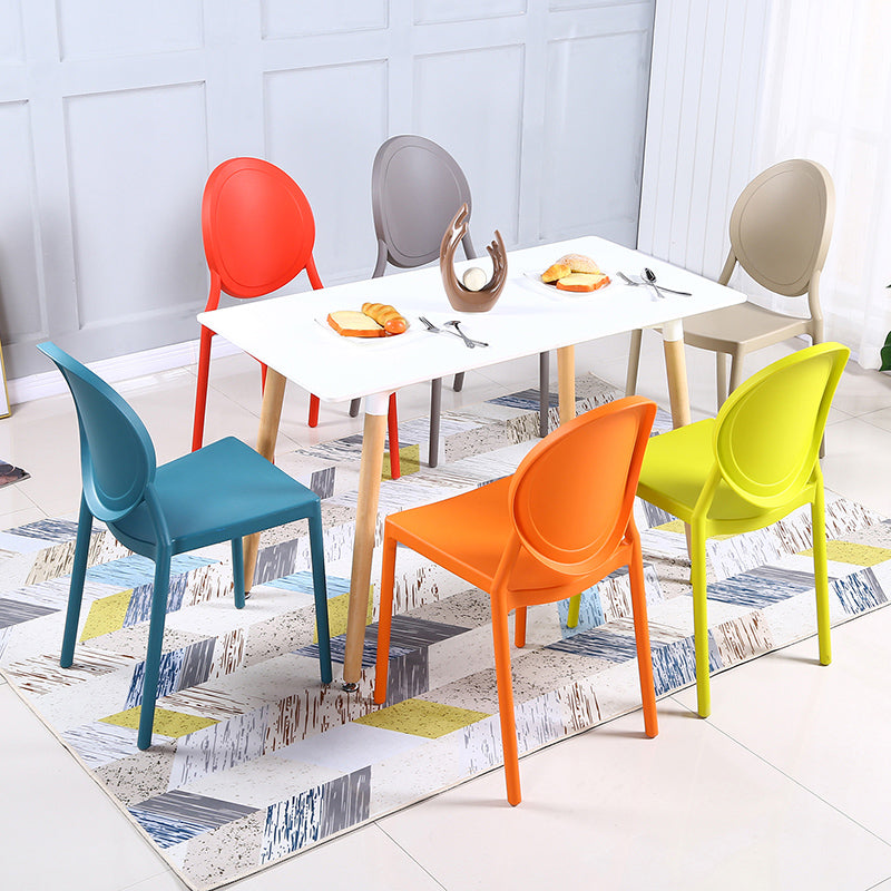 Contemporary Armless Plastic Dining Chairs Open Back Dining Side Chair for Home Use Clearhalo ' kitchen&dining_furn' 'Dining Chairs' 'Dining Tables & Seating' 'dining_chair' 'furn' 'furn_dining_chair' 'Furniture' 'furniture_dining_chair' 'Kitchen & Dining Furniture' 'kitchen' 3597182