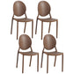 Contemporary Armless Plastic Dining Chairs Open Back Dining Side Chair for Home Use Coffee 4 Piece Set Clearhalo ' kitchen&dining_furn' 'Dining Chairs' 'Dining Tables & Seating' 'dining_chair' 'furn' 'furn_dining_chair' 'Furniture' 'furniture_dining_chair' 'Kitchen & Dining Furniture' 'kitchen' 3597183