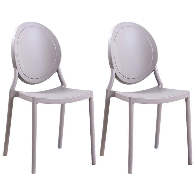 Contemporary Armless Plastic Dining Chairs Open Back Dining Side Chair for Home Use Grey 2 Piece Set Clearhalo ' kitchen&dining_furn' 'Dining Chairs' 'Dining Tables & Seating' 'dining_chair' 'furn' 'furn_dining_chair' 'Furniture' 'furniture_dining_chair' 'Kitchen & Dining Furniture' 'kitchen' 3597188