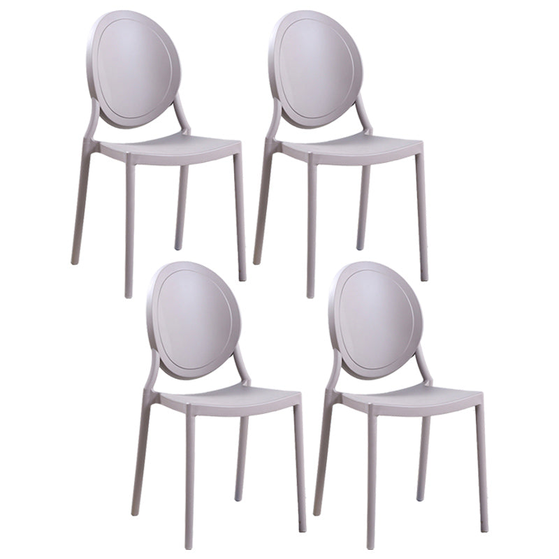 Contemporary Armless Plastic Dining Chairs Open Back Dining Side Chair for Home Use Grey 4 Piece Set Clearhalo ' kitchen&dining_furn' 'Dining Chairs' 'Dining Tables & Seating' 'dining_chair' 'furn' 'furn_dining_chair' 'Furniture' 'furniture_dining_chair' 'Kitchen & Dining Furniture' 'kitchen' 3597189