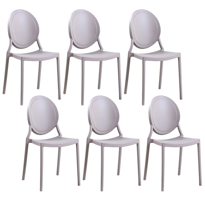 Contemporary Armless Plastic Dining Chairs Open Back Dining Side Chair for Home Use Grey 6 Piece Set Clearhalo ' kitchen&dining_furn' 'Dining Chairs' 'Dining Tables & Seating' 'dining_chair' 'furn' 'furn_dining_chair' 'Furniture' 'furniture_dining_chair' 'Kitchen & Dining Furniture' 'kitchen' 3597190