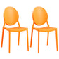 Contemporary Armless Plastic Dining Chairs Open Back Dining Side Chair for Home Use Orange 2 Piece Set Clearhalo ' kitchen&dining_furn' 'Dining Chairs' 'Dining Tables & Seating' 'dining_chair' 'furn' 'furn_dining_chair' 'Furniture' 'furniture_dining_chair' 'Kitchen & Dining Furniture' 'kitchen' 3597194