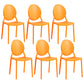 Contemporary Armless Plastic Dining Chairs Open Back Dining Side Chair for Home Use Orange 6 Piece Set Clearhalo ' kitchen&dining_furn' 'Dining Chairs' 'Dining Tables & Seating' 'dining_chair' 'furn' 'furn_dining_chair' 'Furniture' 'furniture_dining_chair' 'Kitchen & Dining Furniture' 'kitchen' 3597196