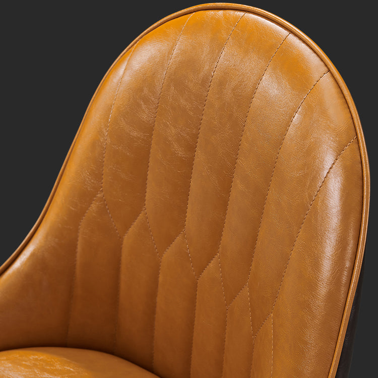 Nordic Glam Style Leather Dining Chair Kitchen Parsons Chair with Wooden Legs Clearhalo ' kitchen&dining_furn' 'Dining Chairs' 'Dining Tables & Seating' 'dining_chair' 'furn' 'furn_dining_chair' 'Furniture' 'furniture_dining_chair' 'Kitchen & Dining Furniture' 'kitchen' 3597210