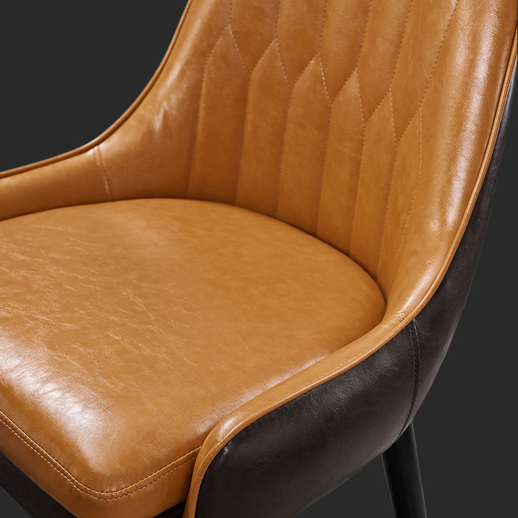 Nordic Glam Style Leather Dining Chair Kitchen Parsons Chair with Wooden Legs Clearhalo ' kitchen&dining_furn' 'Dining Chairs' 'Dining Tables & Seating' 'dining_chair' 'furn' 'furn_dining_chair' 'Furniture' 'furniture_dining_chair' 'Kitchen & Dining Furniture' 'kitchen' 3597211