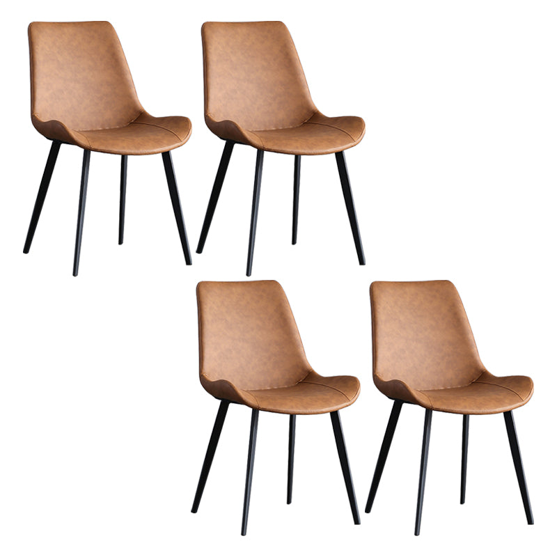 Contemporary High-density Sponge Cushion Chair 20'' Wide Parsons Chair for Home Orange 4 Piece Set Clearhalo ' kitchen&dining_furn' 'Dining Chairs' 'Dining Tables & Seating' 'dining_chair' 'furn' 'furn_dining_chair' 'Furniture' 'furniture_dining_chair' 'Kitchen & Dining Furniture' 'kitchen' 3597220