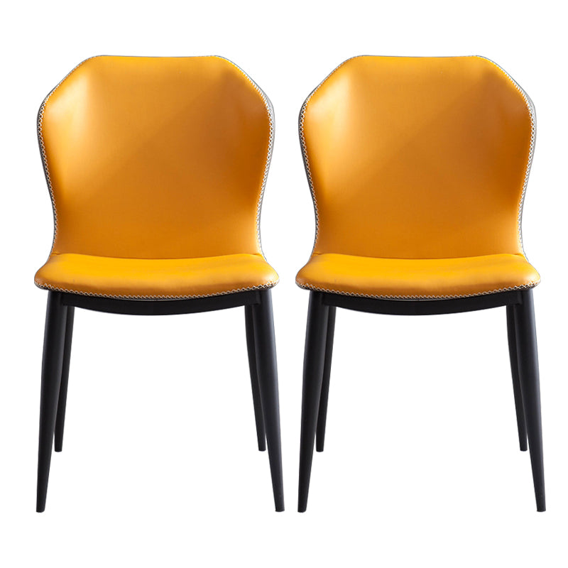 Metal Contemporary Dining Room Chairs Metallic Finish Wingback Side Chair Ginger 2 Piece Set Clearhalo ' kitchen&dining_furn' 'Dining Chairs' 'Dining Tables & Seating' 'dining_chair' 'furn' 'furn_dining_chair' 'Furniture' 'furniture_dining_chair' 'Kitchen & Dining Furniture' 'kitchen' 3597244