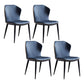 Metal Contemporary Dining Room Chairs Metallic Finish Wingback Side Chair Navy Blue 4 Piece Set Clearhalo ' kitchen&dining_furn' 'Dining Chairs' 'Dining Tables & Seating' 'dining_chair' 'furn' 'furn_dining_chair' 'Furniture' 'furniture_dining_chair' 'Kitchen & Dining Furniture' 'kitchen' 3597256
