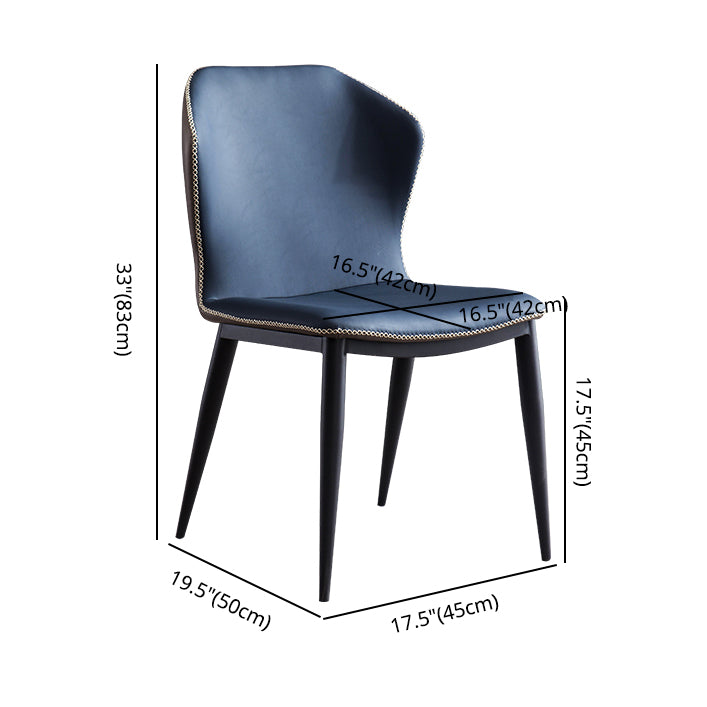 Metal Contemporary Dining Room Chairs Metallic Finish Wingback Side Chair Clearhalo ' kitchen&dining_furn' 'Dining Chairs' 'Dining Tables & Seating' 'dining_chair' 'furn' 'furn_dining_chair' 'Furniture' 'furniture_dining_chair' 'Kitchen & Dining Furniture' 'kitchen' 3597257
