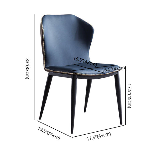 Metal Contemporary Dining Room Chairs Metallic Finish Wingback Side Chair Clearhalo ' kitchen&dining_furn' 'Dining Chairs' 'Dining Tables & Seating' 'dining_chair' 'furn' 'furn_dining_chair' 'Furniture' 'furniture_dining_chair' 'Kitchen & Dining Furniture' 'kitchen' 3597257
