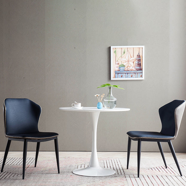 Metal Contemporary Dining Room Chairs Metallic Finish Wingback Side Chair Clearhalo ' kitchen&dining_furn' 'Dining Chairs' 'Dining Tables & Seating' 'dining_chair' 'furn' 'furn_dining_chair' 'Furniture' 'furniture_dining_chair' 'Kitchen & Dining Furniture' 'kitchen' 3597258