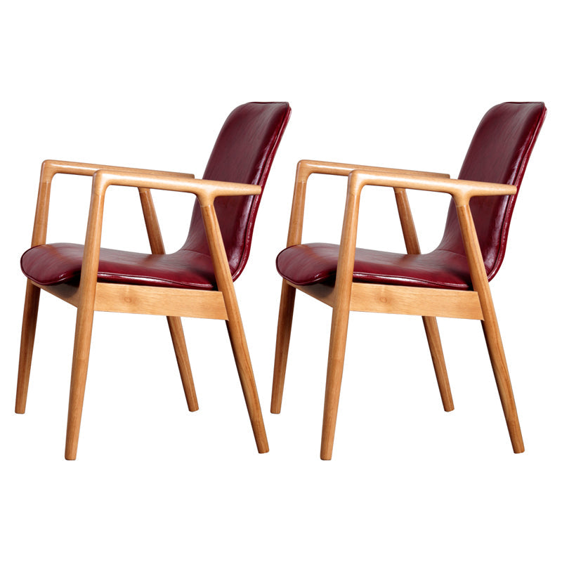 Wooden Dining Side Chairs Contemporary Style Parsons Dining Chair, 21'' Wide Red 2 Piece Set Natural Wood Clearhalo ' kitchen&dining_furn' 'Dining Chairs' 'Dining Tables & Seating' 'dining_chair' 'furn' 'furn_dining_chair' 'Furniture' 'furniture_dining_chair' 'Kitchen & Dining Furniture' 'kitchen' 3597261