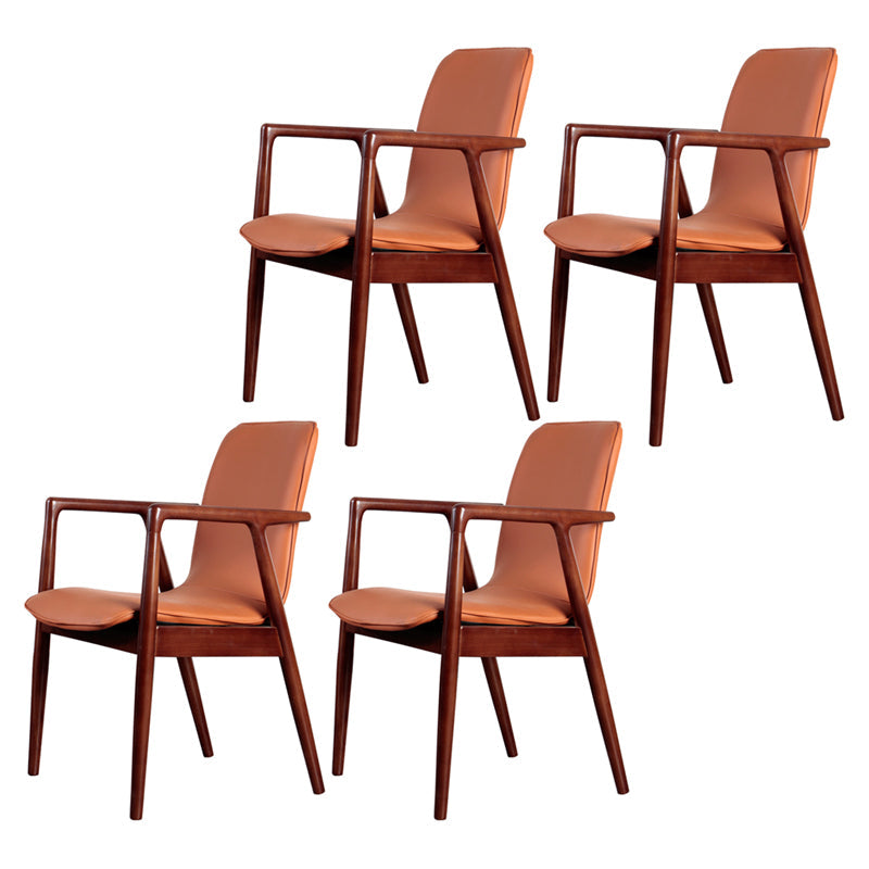 Wooden Dining Side Chairs Contemporary Style Parsons Dining Chair, 21'' Wide Brown 4 Piece Set Walnut Clearhalo ' kitchen&dining_furn' 'Dining Chairs' 'Dining Tables & Seating' 'dining_chair' 'furn' 'furn_dining_chair' 'Furniture' 'furniture_dining_chair' 'Kitchen & Dining Furniture' 'kitchen' 3597275