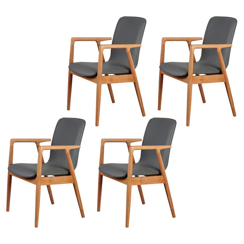 Wooden Dining Side Chairs Contemporary Style Parsons Dining Chair, 21'' Wide Grey 4 Piece Set Natural Wood Clearhalo ' kitchen&dining_furn' 'Dining Chairs' 'Dining Tables & Seating' 'dining_chair' 'furn' 'furn_dining_chair' 'Furniture' 'furniture_dining_chair' 'Kitchen & Dining Furniture' 'kitchen' 3597279