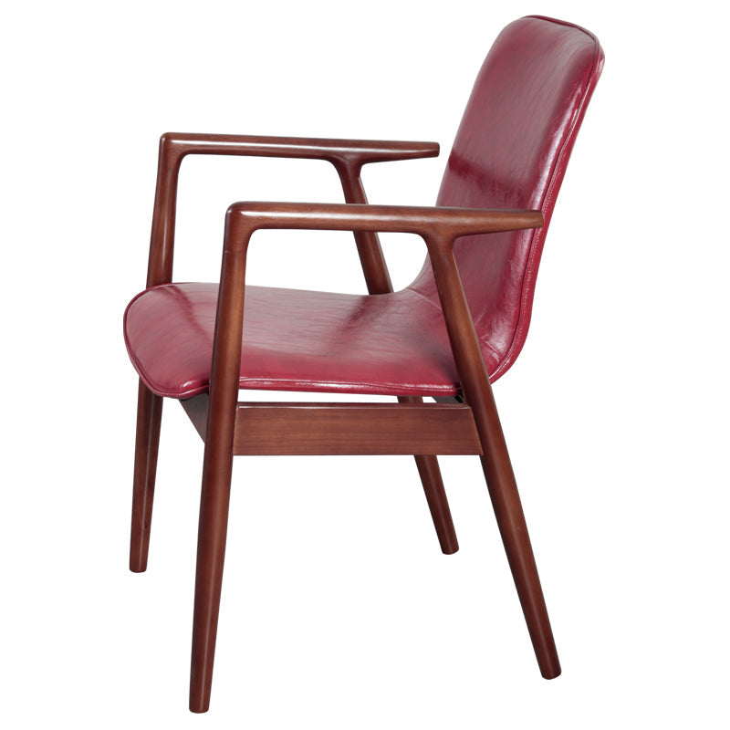 Wooden Dining Side Chairs Contemporary Style Parsons Dining Chair, 21'' Wide Red 1 Piece Walnut Clearhalo ' kitchen&dining_furn' 'Dining Chairs' 'Dining Tables & Seating' 'dining_chair' 'furn' 'furn_dining_chair' 'Furniture' 'furniture_dining_chair' 'Kitchen & Dining Furniture' 'kitchen' 3597280