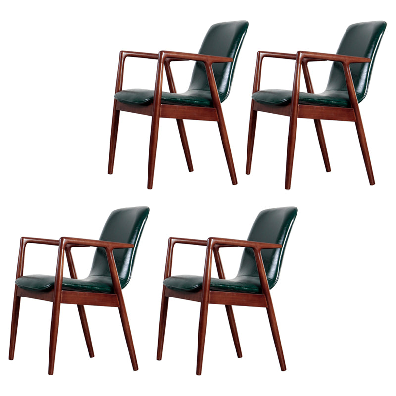 Wooden Dining Side Chairs Contemporary Style Parsons Dining Chair, 21'' Wide Blackish Green 4 Piece Set Walnut Clearhalo ' kitchen&dining_furn' 'Dining Chairs' 'Dining Tables & Seating' 'dining_chair' 'furn' 'furn_dining_chair' 'Furniture' 'furniture_dining_chair' 'Kitchen & Dining Furniture' 'kitchen' 3597285