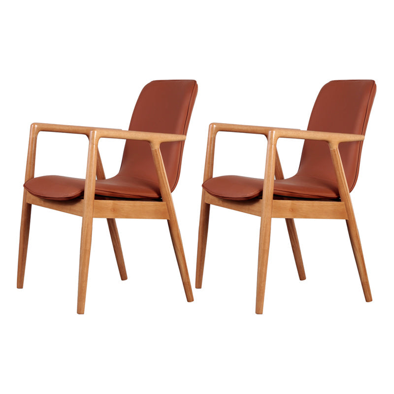 Wooden Dining Side Chairs Contemporary Style Parsons Dining Chair, 21'' Wide Brown 4 Piece Set Natural Wood Clearhalo ' kitchen&dining_furn' 'Dining Chairs' 'Dining Tables & Seating' 'dining_chair' 'furn' 'furn_dining_chair' 'Furniture' 'furniture_dining_chair' 'Kitchen & Dining Furniture' 'kitchen' 3597287