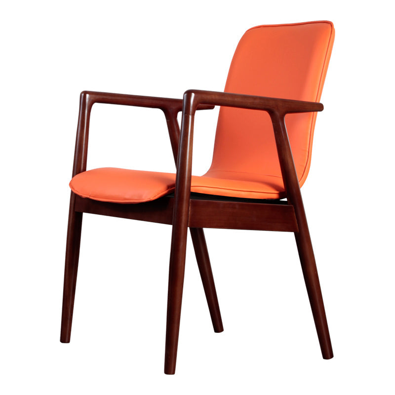 Wooden Dining Side Chairs Contemporary Style Parsons Dining Chair, 21'' Wide Orange 1 Piece Walnut Clearhalo ' kitchen&dining_furn' 'Dining Chairs' 'Dining Tables & Seating' 'dining_chair' 'furn' 'furn_dining_chair' 'Furniture' 'furniture_dining_chair' 'Kitchen & Dining Furniture' 'kitchen' 3597289