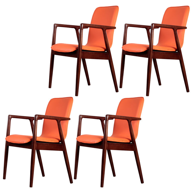 Wooden Dining Side Chairs Contemporary Style Parsons Dining Chair, 21'' Wide Orange 4 Piece Set Walnut Clearhalo ' kitchen&dining_furn' 'Dining Chairs' 'Dining Tables & Seating' 'dining_chair' 'furn' 'furn_dining_chair' 'Furniture' 'furniture_dining_chair' 'Kitchen & Dining Furniture' 'kitchen' 3597291