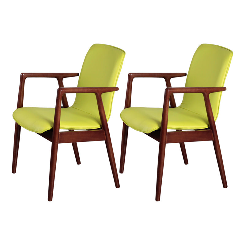 Wooden Dining Side Chairs Contemporary Style Parsons Dining Chair, 21'' Wide Green 2 Piece Set Walnut Clearhalo ' kitchen&dining_furn' 'Dining Chairs' 'Dining Tables & Seating' 'dining_chair' 'furn' 'furn_dining_chair' 'Furniture' 'furniture_dining_chair' 'Kitchen & Dining Furniture' 'kitchen' 3597293