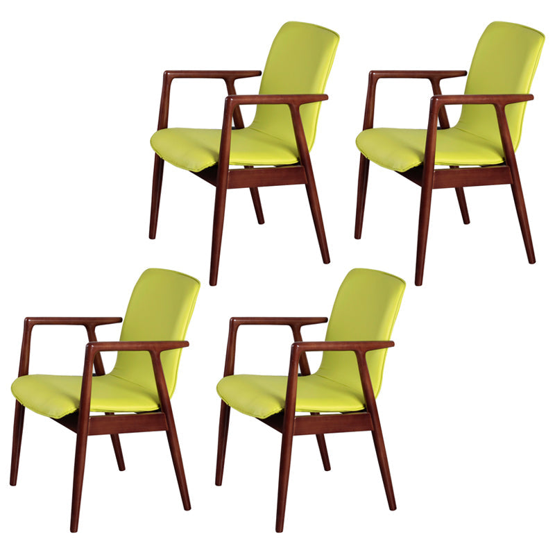 Wooden Dining Side Chairs Contemporary Style Parsons Dining Chair, 21'' Wide Green 4 Piece Set Walnut Clearhalo ' kitchen&dining_furn' 'Dining Chairs' 'Dining Tables & Seating' 'dining_chair' 'furn' 'furn_dining_chair' 'Furniture' 'furniture_dining_chair' 'Kitchen & Dining Furniture' 'kitchen' 3597294