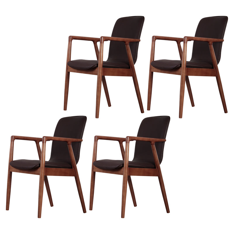 Wooden Dining Side Chairs Contemporary Style Parsons Dining Chair, 21'' Wide Coffee 4 Piece Set Brown Clearhalo ' kitchen&dining_furn' 'Dining Chairs' 'Dining Tables & Seating' 'dining_chair' 'furn' 'furn_dining_chair' 'Furniture' 'furniture_dining_chair' 'Kitchen & Dining Furniture' 'kitchen' 3597297