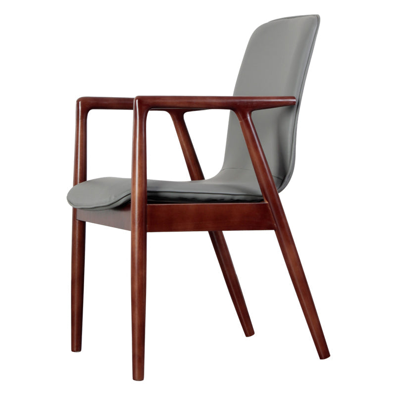 Wooden Dining Side Chairs Contemporary Style Parsons Dining Chair, 21'' Wide Grey 1 Piece Walnut Clearhalo ' kitchen&dining_furn' 'Dining Chairs' 'Dining Tables & Seating' 'dining_chair' 'furn' 'furn_dining_chair' 'Furniture' 'furniture_dining_chair' 'Kitchen & Dining Furniture' 'kitchen' 3597298