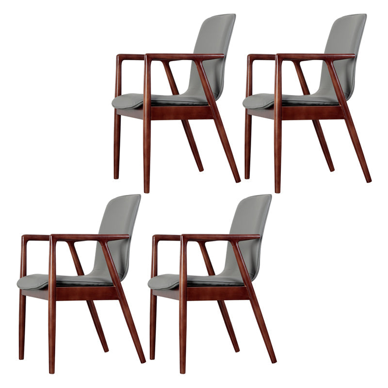 Wooden Dining Side Chairs Contemporary Style Parsons Dining Chair, 21'' Wide Grey 4 Piece Set Walnut Clearhalo ' kitchen&dining_furn' 'Dining Chairs' 'Dining Tables & Seating' 'dining_chair' 'furn' 'furn_dining_chair' 'Furniture' 'furniture_dining_chair' 'Kitchen & Dining Furniture' 'kitchen' 3597300