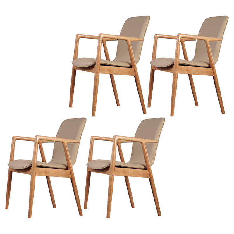 Wooden Dining Side Chairs Contemporary Style Parsons Dining Chair, 21'' Wide Khaki 4 Piece Set Natural Wood Clearhalo ' kitchen&dining_furn' 'Dining Chairs' 'Dining Tables & Seating' 'dining_chair' 'furn' 'furn_dining_chair' 'Furniture' 'furniture_dining_chair' 'Kitchen & Dining Furniture' 'kitchen' 3597303