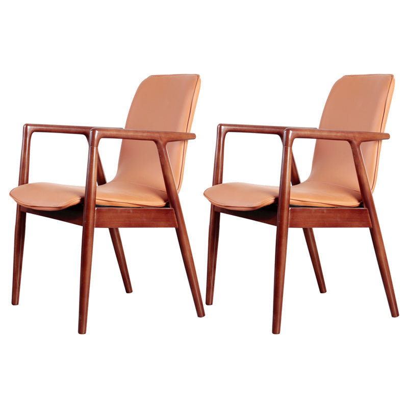 Wooden Dining Side Chairs Contemporary Style Parsons Dining Chair, 21'' Wide Brown 2 Piece Set Brown Clearhalo ' kitchen&dining_furn' 'Dining Chairs' 'Dining Tables & Seating' 'dining_chair' 'furn' 'furn_dining_chair' 'Furniture' 'furniture_dining_chair' 'Kitchen & Dining Furniture' 'kitchen' 3597305