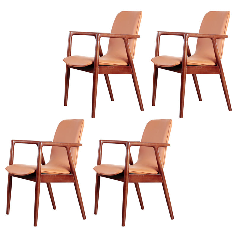 Wooden Dining Side Chairs Contemporary Style Parsons Dining Chair, 21'' Wide Brown 4 Piece Set Brown Clearhalo ' kitchen&dining_furn' 'Dining Chairs' 'Dining Tables & Seating' 'dining_chair' 'furn' 'furn_dining_chair' 'Furniture' 'furniture_dining_chair' 'Kitchen & Dining Furniture' 'kitchen' 3597306