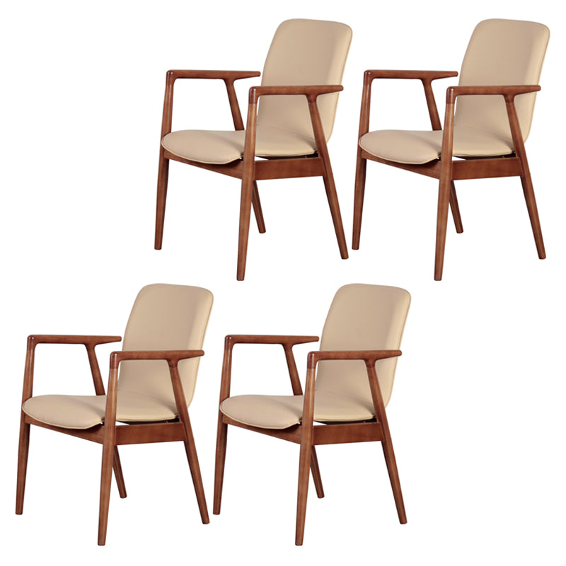 Wooden Dining Side Chairs Contemporary Style Parsons Dining Chair, 21'' Wide Khaki 4 Piece Set Brown Clearhalo ' kitchen&dining_furn' 'Dining Chairs' 'Dining Tables & Seating' 'dining_chair' 'furn' 'furn_dining_chair' 'Furniture' 'furniture_dining_chair' 'Kitchen & Dining Furniture' 'kitchen' 3597309