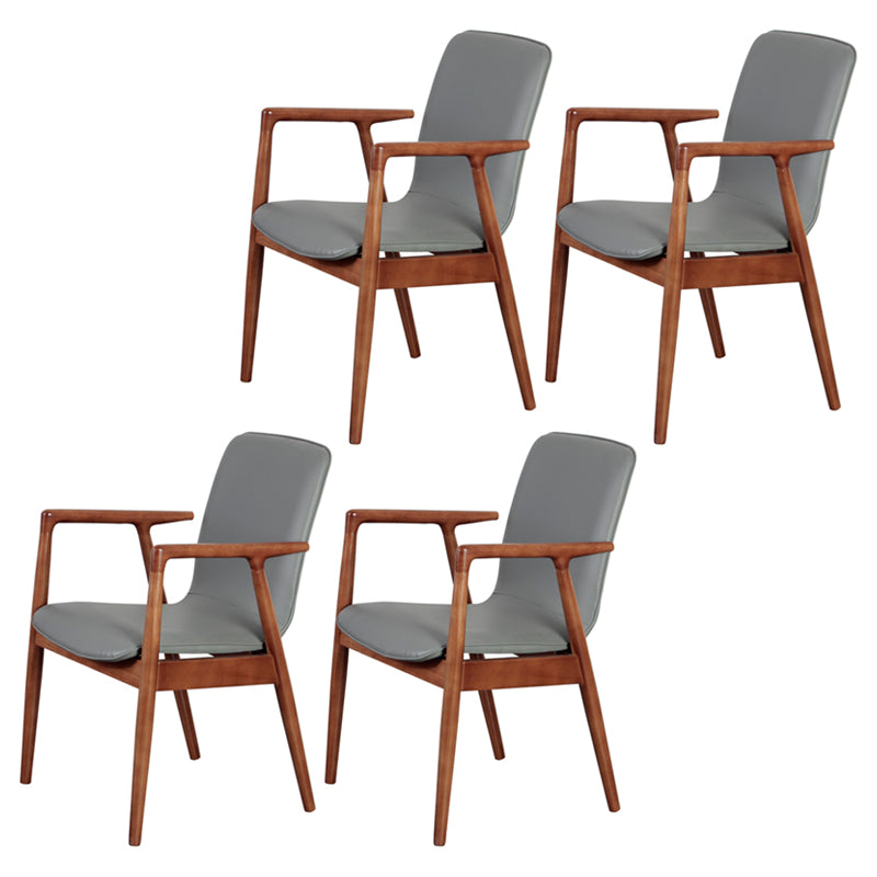 Wooden Dining Side Chairs Contemporary Style Parsons Dining Chair, 21'' Wide Grey 4 Piece Set Brown Clearhalo ' kitchen&dining_furn' 'Dining Chairs' 'Dining Tables & Seating' 'dining_chair' 'furn' 'furn_dining_chair' 'Furniture' 'furniture_dining_chair' 'Kitchen & Dining Furniture' 'kitchen' 3597312