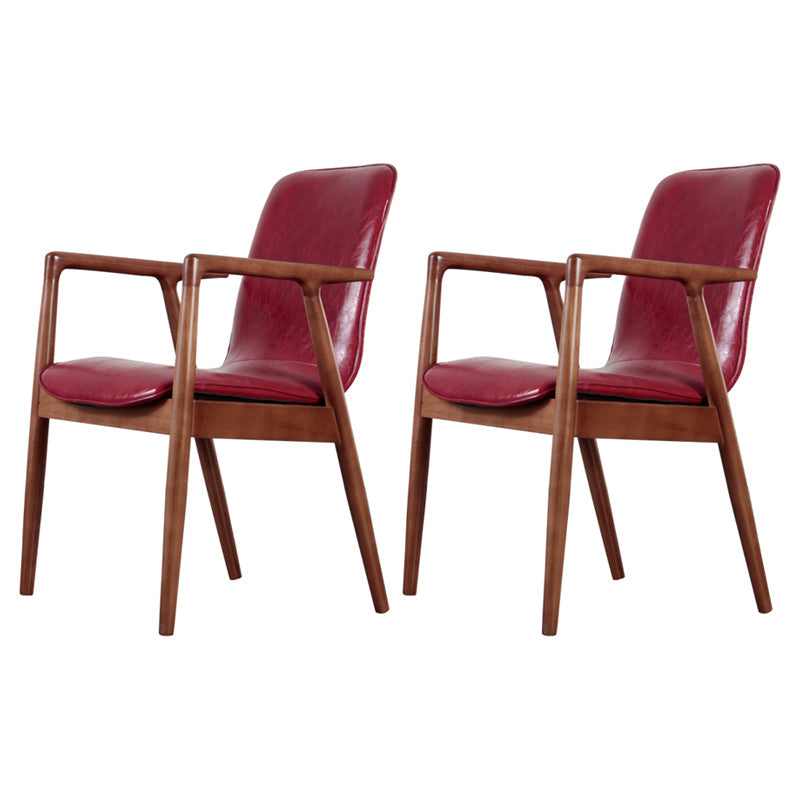 Wooden Dining Side Chairs Contemporary Style Parsons Dining Chair, 21'' Wide Red 2 Piece Set Brown Clearhalo ' kitchen&dining_furn' 'Dining Chairs' 'Dining Tables & Seating' 'dining_chair' 'furn' 'furn_dining_chair' 'Furniture' 'furniture_dining_chair' 'Kitchen & Dining Furniture' 'kitchen' 3597314