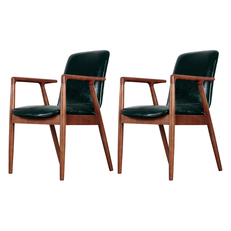 Wooden Dining Side Chairs Contemporary Style Parsons Dining Chair, 21'' Wide Blackish Green 2 Piece Set Brown Clearhalo ' kitchen&dining_furn' 'Dining Chairs' 'Dining Tables & Seating' 'dining_chair' 'furn' 'furn_dining_chair' 'Furniture' 'furniture_dining_chair' 'Kitchen & Dining Furniture' 'kitchen' 3597317
