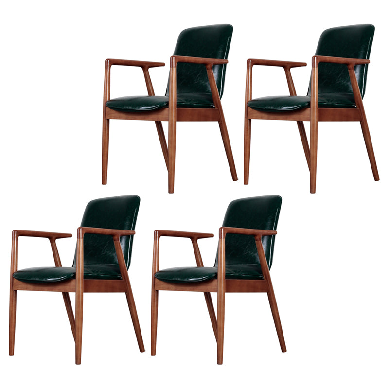 Wooden Dining Side Chairs Contemporary Style Parsons Dining Chair, 21'' Wide Blackish Green 4 Piece Set Brown Clearhalo ' kitchen&dining_furn' 'Dining Chairs' 'Dining Tables & Seating' 'dining_chair' 'furn' 'furn_dining_chair' 'Furniture' 'furniture_dining_chair' 'Kitchen & Dining Furniture' 'kitchen' 3597318
