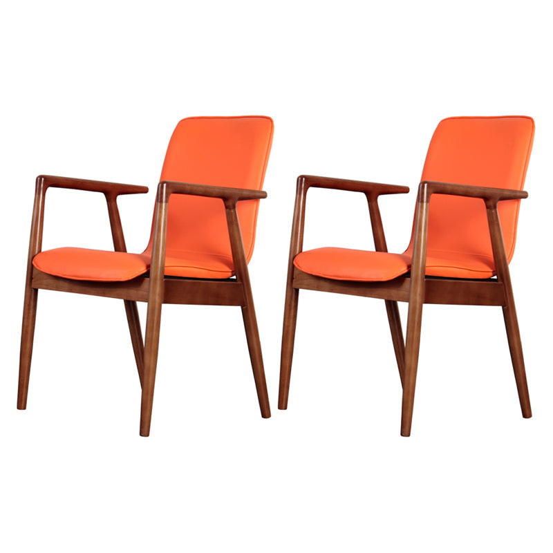 Wooden Dining Side Chairs Contemporary Style Parsons Dining Chair, 21'' Wide Orange 2 Piece Set Brown Clearhalo ' kitchen&dining_furn' 'Dining Chairs' 'Dining Tables & Seating' 'dining_chair' 'furn' 'furn_dining_chair' 'Furniture' 'furniture_dining_chair' 'Kitchen & Dining Furniture' 'kitchen' 3597320