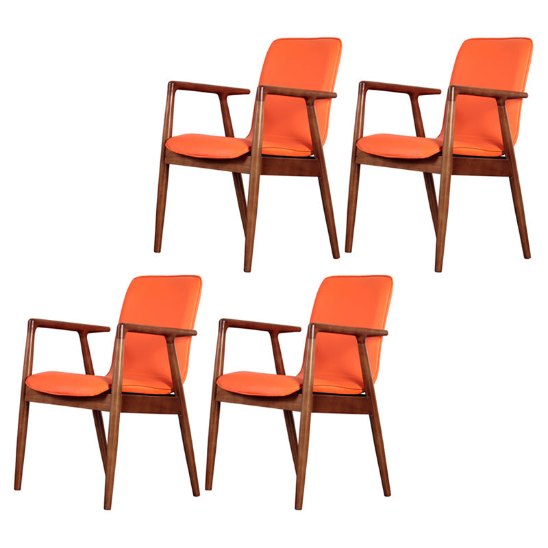 Wooden Dining Side Chairs Contemporary Style Parsons Dining Chair, 21'' Wide Orange 4 Piece Set Brown Clearhalo ' kitchen&dining_furn' 'Dining Chairs' 'Dining Tables & Seating' 'dining_chair' 'furn' 'furn_dining_chair' 'Furniture' 'furniture_dining_chair' 'Kitchen & Dining Furniture' 'kitchen' 3597321