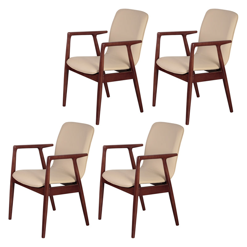 Wooden Dining Side Chairs Contemporary Style Parsons Dining Chair, 21'' Wide Khaki 4 Piece Set Walnut Clearhalo ' kitchen&dining_furn' 'Dining Chairs' 'Dining Tables & Seating' 'dining_chair' 'furn' 'furn_dining_chair' 'Furniture' 'furniture_dining_chair' 'Kitchen & Dining Furniture' 'kitchen' 3597327