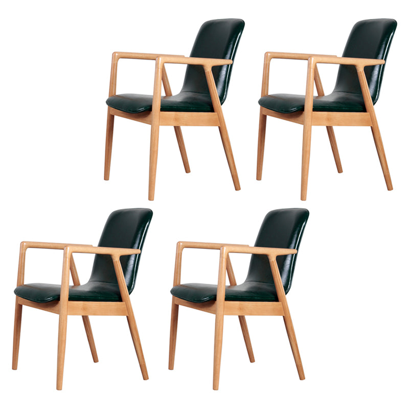 Wooden Dining Side Chairs Contemporary Style Parsons Dining Chair, 21'' Wide Blackish Green 4 Piece Set Natural Wood Clearhalo ' kitchen&dining_furn' 'Dining Chairs' 'Dining Tables & Seating' 'dining_chair' 'furn' 'furn_dining_chair' 'Furniture' 'furniture_dining_chair' 'Kitchen & Dining Furniture' 'kitchen' 3597330