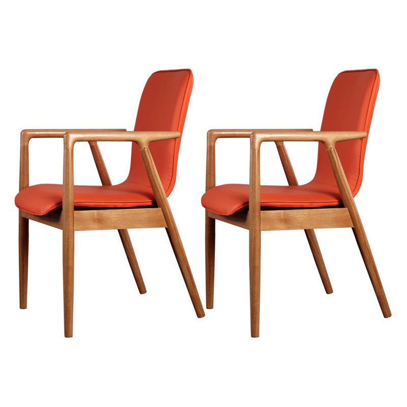 Wooden Dining Side Chairs Contemporary Style Parsons Dining Chair, 21'' Wide Orange 2 Piece Set Natural Wood Clearhalo ' kitchen&dining_furn' 'Dining Chairs' 'Dining Tables & Seating' 'dining_chair' 'furn' 'furn_dining_chair' 'Furniture' 'furniture_dining_chair' 'Kitchen & Dining Furniture' 'kitchen' 3597332