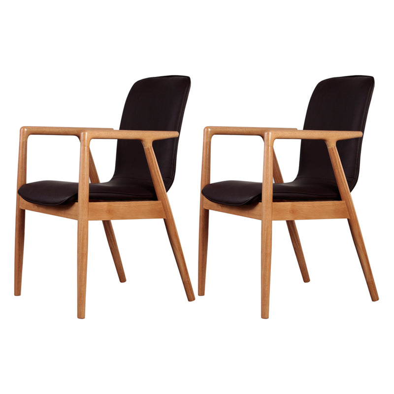 Wooden Dining Side Chairs Contemporary Style Parsons Dining Chair, 21'' Wide Coffee 2 Piece Set Natural Wood Clearhalo ' kitchen&dining_furn' 'Dining Chairs' 'Dining Tables & Seating' 'dining_chair' 'furn' 'furn_dining_chair' 'Furniture' 'furniture_dining_chair' 'Kitchen & Dining Furniture' 'kitchen' 3597338