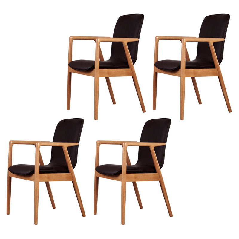 Wooden Dining Side Chairs Contemporary Style Parsons Dining Chair, 21'' Wide Coffee 4 Piece Set Natural Wood Clearhalo ' kitchen&dining_furn' 'Dining Chairs' 'Dining Tables & Seating' 'dining_chair' 'furn' 'furn_dining_chair' 'Furniture' 'furniture_dining_chair' 'Kitchen & Dining Furniture' 'kitchen' 3597339