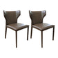 Faux Leather Contemporary Dining Room Chair Metallic Finish Wingback Side Chair Coffee 2 Piece Set Clearhalo ' kitchen&dining_furn' 'Dining Chairs' 'Dining Tables & Seating' 'dining_chair' 'furn' 'furn_dining_chair' 'Furniture' 'furniture_dining_chair' 'Kitchen & Dining Furniture' 'kitchen' 3597352