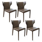 Faux Leather Contemporary Dining Room Chair Metallic Finish Wingback Side Chair Coffee 4 Piece Set Clearhalo ' kitchen&dining_furn' 'Dining Chairs' 'Dining Tables & Seating' 'dining_chair' 'furn' 'furn_dining_chair' 'Furniture' 'furniture_dining_chair' 'Kitchen & Dining Furniture' 'kitchen' 3597354