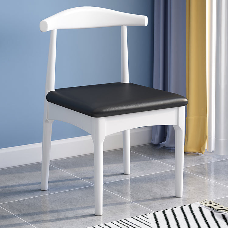 Scandinavian Style Wood Dining Chair Home Armless Open Back Dining Side Chair Black 1 Piece White Clearhalo ' kitchen&dining_furn' 'Dining Chairs' 'Dining Tables & Seating' 'dining_chair' 'furn' 'furn_dining_chair' 'Furniture' 'furniture_dining_chair' 'Kitchen & Dining Furniture' 'kitchen' 3597361