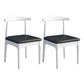 Scandinavian Style Wood Dining Chair Home Armless Open Back Dining Side Chair Black 2 Piece Set White Clearhalo ' kitchen&dining_furn' 'Dining Chairs' 'Dining Tables & Seating' 'dining_chair' 'furn' 'furn_dining_chair' 'Furniture' 'furniture_dining_chair' 'Kitchen & Dining Furniture' 'kitchen' 3597363