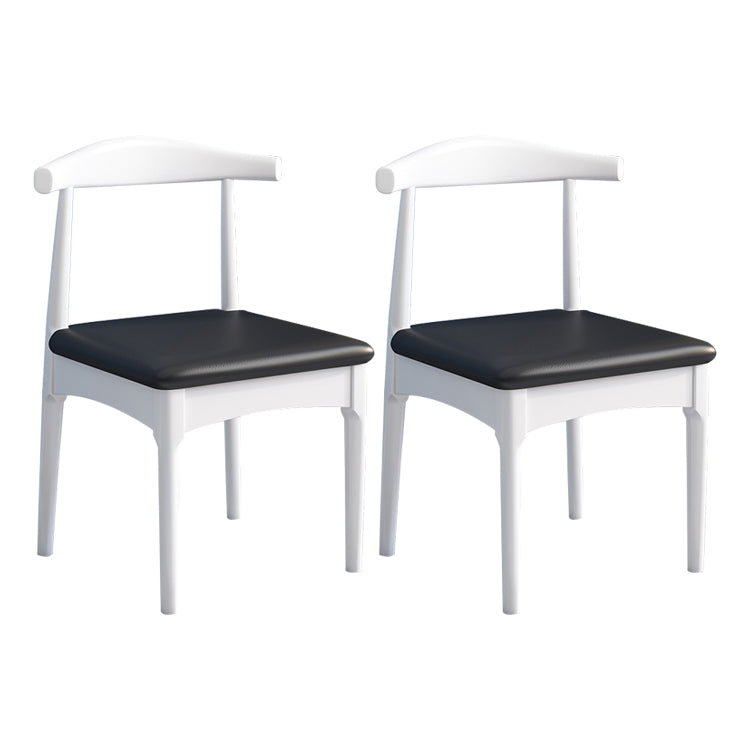Scandinavian Style Wood Dining Chair Home Armless Open Back Dining Side Chair Black 2 Piece Set White Clearhalo ' kitchen&dining_furn' 'Dining Chairs' 'Dining Tables & Seating' 'dining_chair' 'furn' 'furn_dining_chair' 'Furniture' 'furniture_dining_chair' 'Kitchen & Dining Furniture' 'kitchen' 3597363